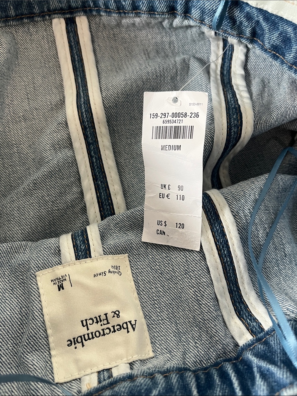 Abercrombie & Fitch Strapless Denim Jumpsuit Sz-M - Picture 6 of 16